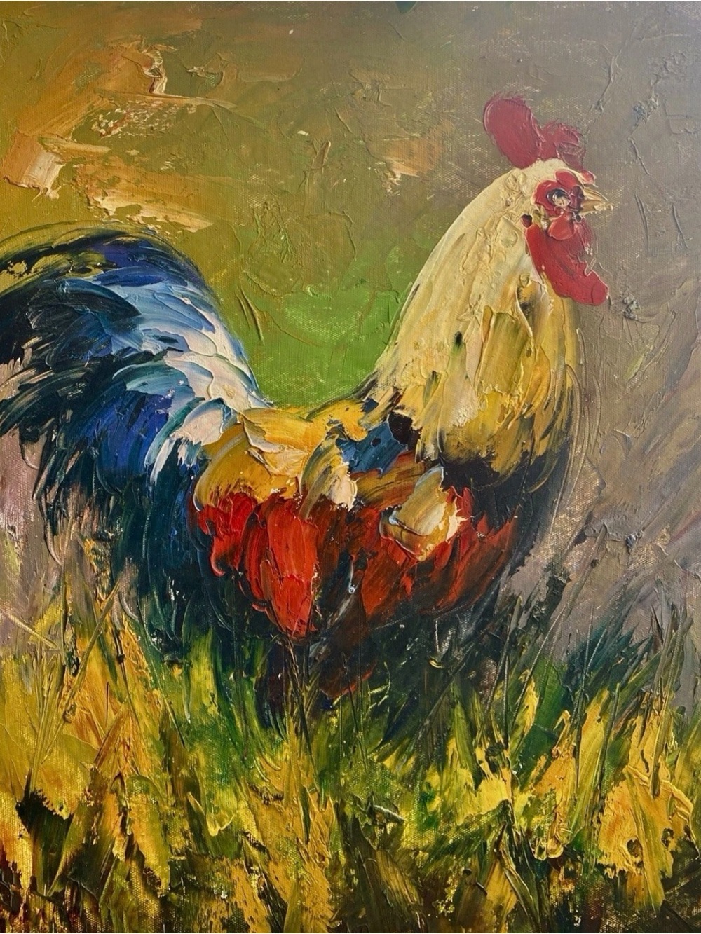 “Rooster” Original Oil Painting
